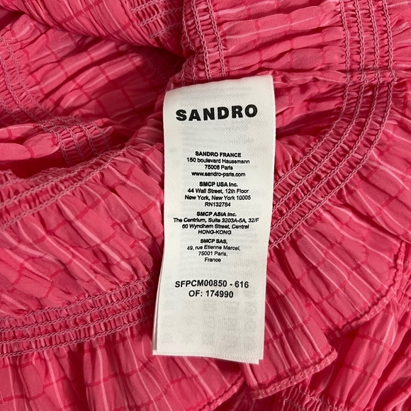 Sandro designer Smocked Cropped blouse, size 0/S - Picture 14 of 14